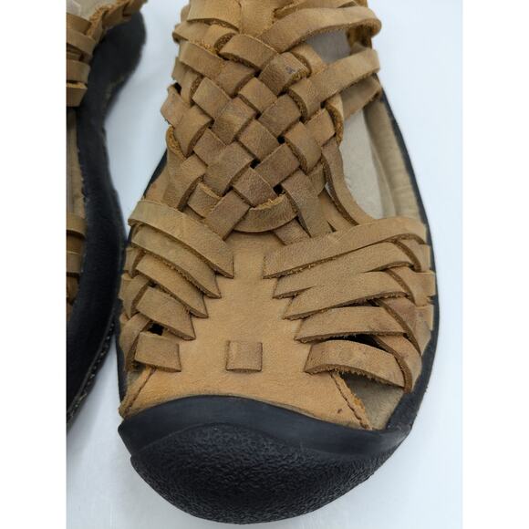 Keen Women's Tan Leather Woven Hurache-style Hiking Sandals Sz 9 - Picture 3 of 9